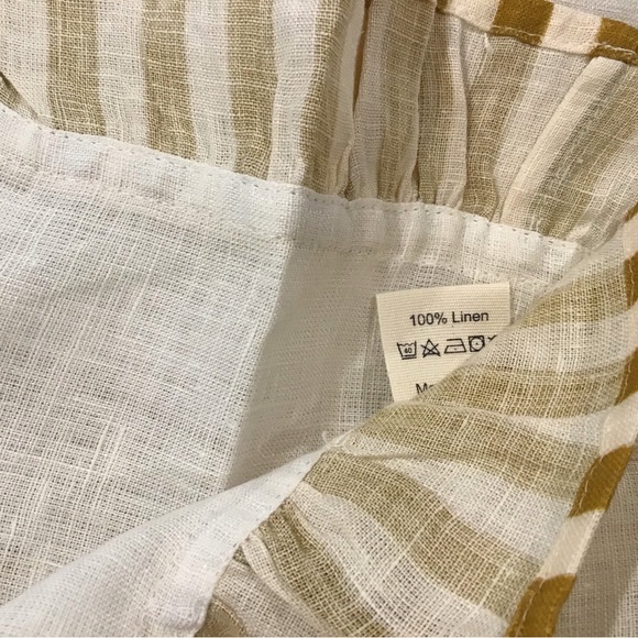 NEW Set of 4 Amuse La Bouche Ochre Candy Stripe Napkins 100% Linen - Picture 5 of 6